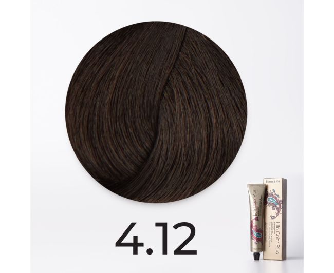 Краска для волос FarmaVita Life Color Plus 4.12 каштановый пепельный ирис, 100мл