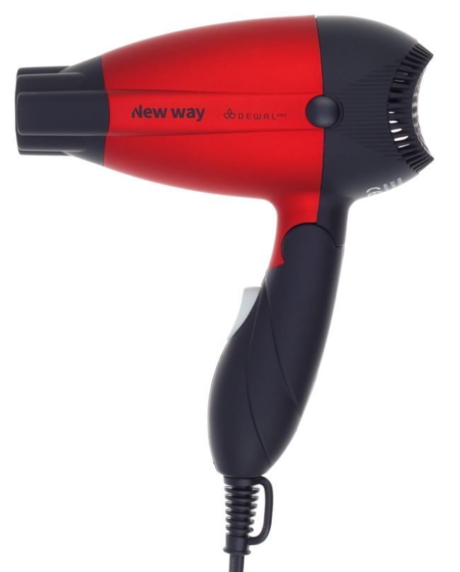 Фен дорожный складной Dewal PRO NEW WAY, красный, 270гр, 1000Вт, провод 1,6м+дор.косм