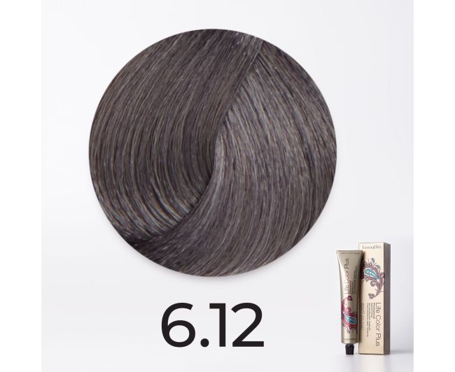 Краска для волос FarmaVita Life Color Plus 6.12 темный блондин пепельно-перламутровый, 100мл