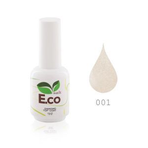 Верхнее покрытие для гель-лака с блестками E.co Nails Diamond Silver Top Coat №01 15 мл Верхнее покрытие для гель-лака с блестками E.co Nails Diamond Silver Top Coat №01 15 мл