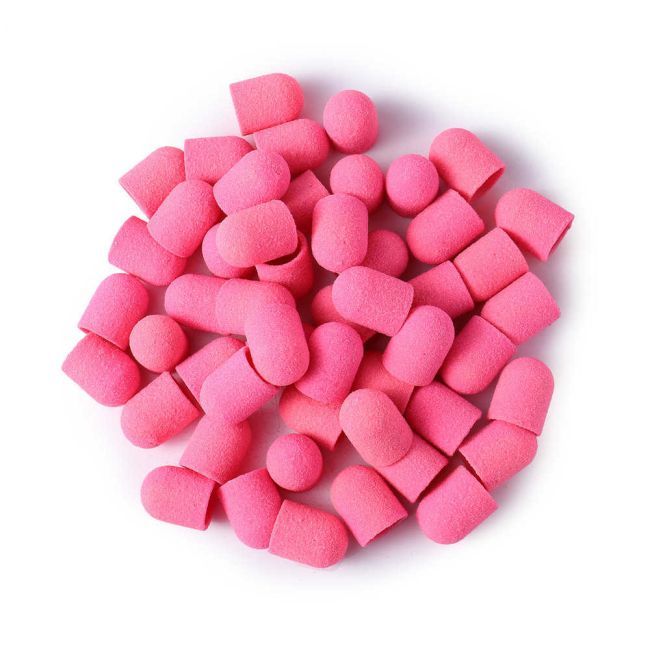 Колпачок абразивный для маникюра E.co Nails 10Х15мм, 80 грит, розовый